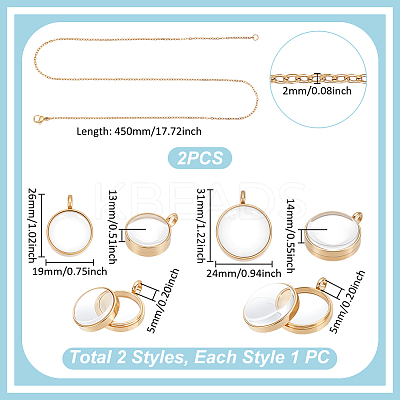DIY Round Pendant Necklace Making Kits DIY-UN0007-66G-1