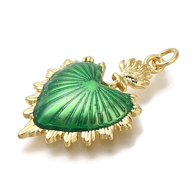 Rack Plating Brass Enamel Pendants KK-I720-27G-01-1