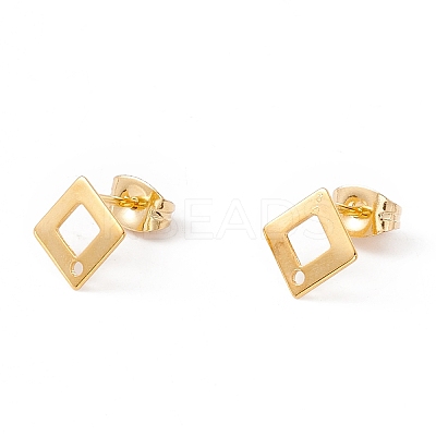 201 Stainless Steel Stud Earring Findings with Hole X-EJEW-A071-27G-1