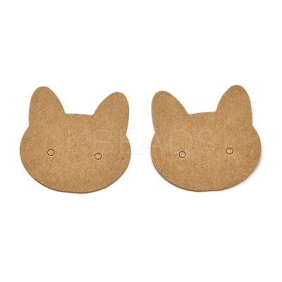 100Pcs Cat Shaped Kraft Paper Earring Display Cards X-EDIS-M004-01A-1