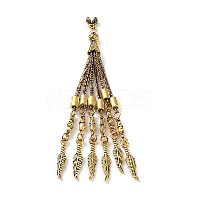 Tibetan Style Alloy Curb Chain Tassel Big Pendants LS-FIND-K013-01AG-11-1