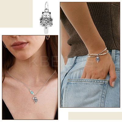 1Pc S925 Sterling Silver Pendants STER-BC0003-20C-1