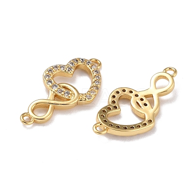 Brass Micro Pave Clear Cubic Zirconia Links Connectors ZIRC-A021-72G-1