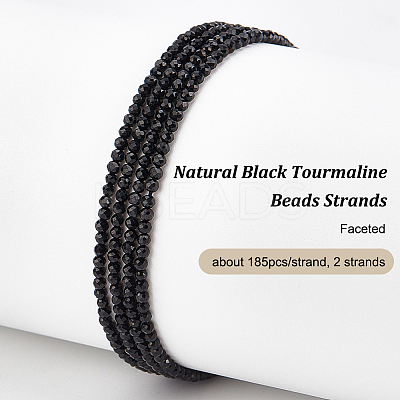 2 Strands Natural Black Tourmaline Beads Strands G-OC0005-29-1