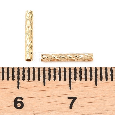 Brass Textured Tube Beads KK-H250-01A-G-1