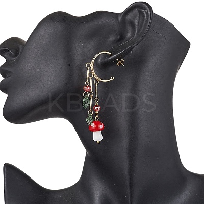 Golden 304 Stainless Steel Half Hoop Earrings EJEW-JE05675-02-1