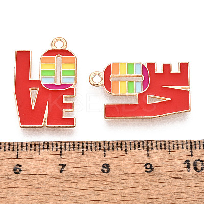Rainbow Color Pride Alloy Enamel Pendants ENAM-K067-07-1