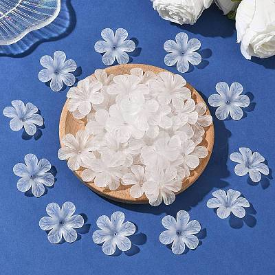 Frosted Flower Clear Transparent Acrylic Beads X-PAF154Y-11-1