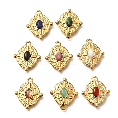 Natural Mixed Stone Pendants STAS-K295-06G-1