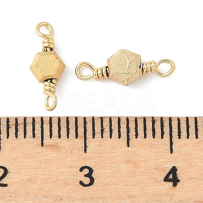 Glass Faceted Hexagon Connector Charms KK-C097-07G-02-1