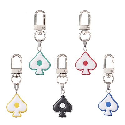 Heart Acrylic Enamel Pendants Decorations HJEW-JM01028-1