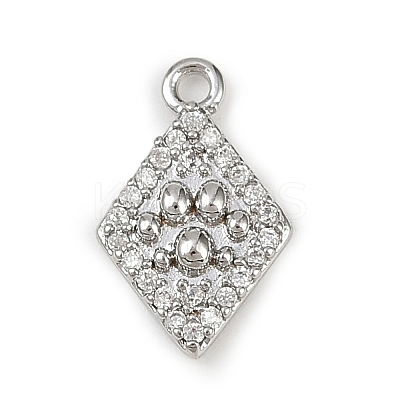 Brass Micro Pave Clear Cubic Zirconia Pendants KK-L238-21P-1