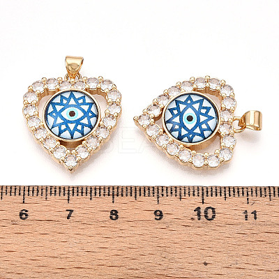 Brass Micro Pave Clear Cubic Zirconia Pendants for Women KK-T070-93A-01-1