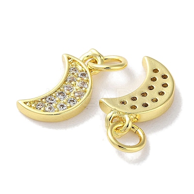 Rack Plating Brass Micro Pave Cubic Zirconia Pendants KK-Z039-21G-1