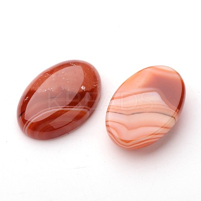 Natural Striped Agate/Banded Agate Oval Cabochons G-L394-02-30-20mm-1