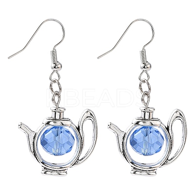 Trendy Tibetan Style Teapot Dangle Earrings EJEW-JE00461-1