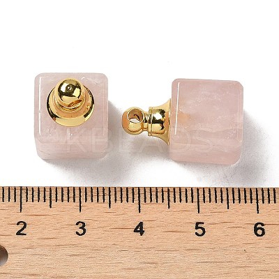 Natural Rose Quartz Perfume Bottle Pendants G-Z039-04G-05-1
