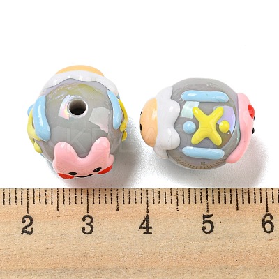 Hand Painted Acrylic with Enamel Beads MACR-D031-05-1