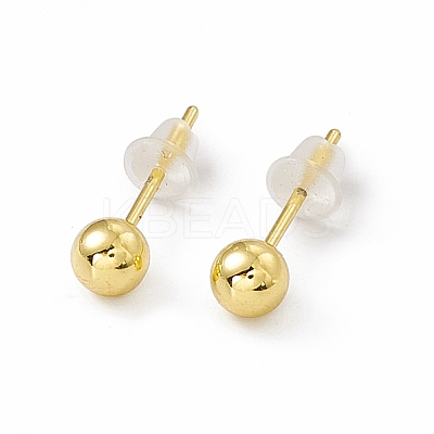 Brass Tiny Ball Stud Earrings for Women EJEW-P211-02G-1