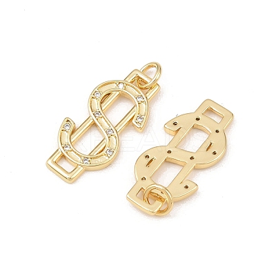 Brass Micro Pave Cubic Zirconia Pendants KK-G544-30G-1