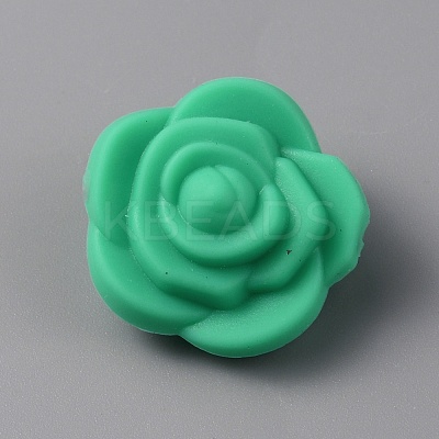 Rose Food Grade Eco-Friendly Silicone Beads LS-SIL-WH0014-20Q-1
