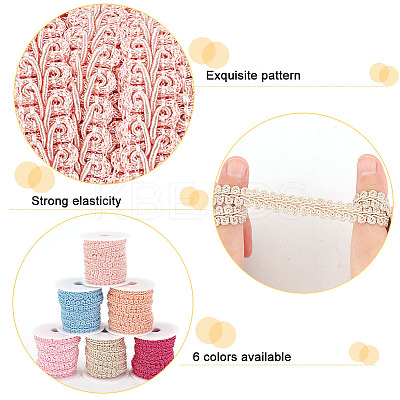 30M 6 Colors Polyester Centipede Braid Lace Trim OCOR-PH0002-24-1