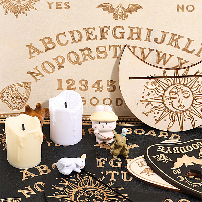 2 Sets 2 Styles Carved Wooden Divination Board Kit AJEW-CA0003-75-1