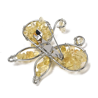 Butterfly Natural Yellow Quartz Brooch G-A278-02P-05-1