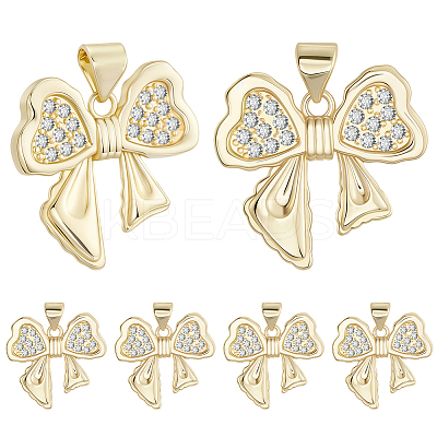 8Pcs Brass Micro Pave Cubic Zirconia Pendants KK-BBC0020-49-1