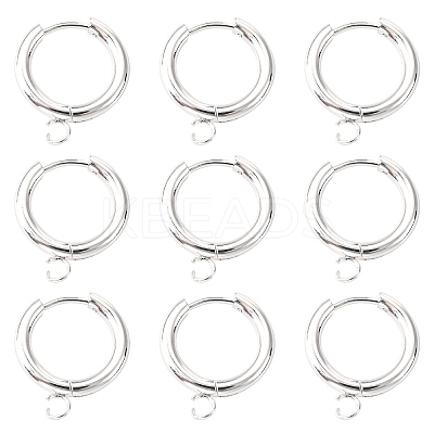 201 Stainless Steel Huggie Hoop Earring Findings LS-STAS-P283-01D-S-1