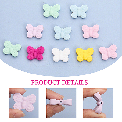 16Pcs 8 Colors Food Grade Eco-Friendly Silicone Beads SIL-CA0002-55-1