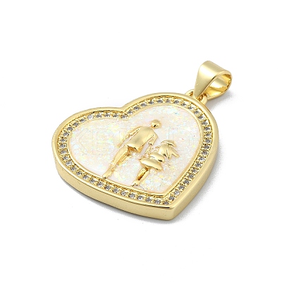 Brass Micro Pave Clear Cubic Zirconia Pendants KK-A221-19B-G-1