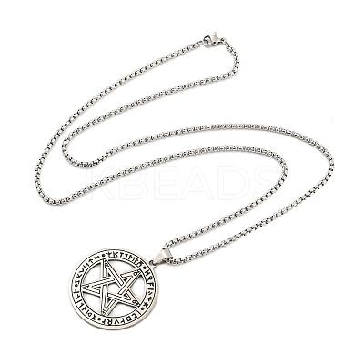 Non-Tarnish 201 Stainless Steel Pendant Necklaces LS-NJEW-H030-02P-1