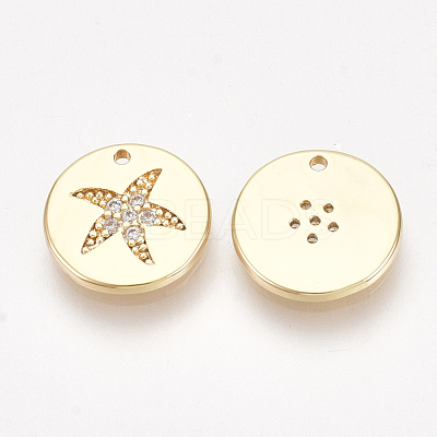 Brass Cubic Zirconia Charms KK-S350-274-1