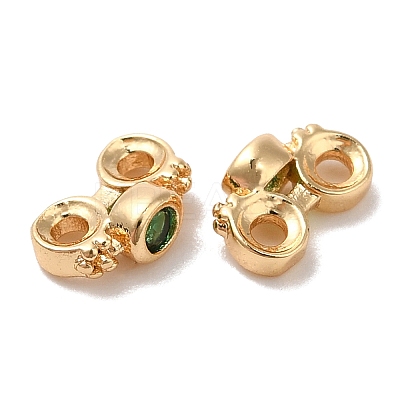 Brass Pave Cubic Zirconia Connector Charms KK-B074-02G-01-1