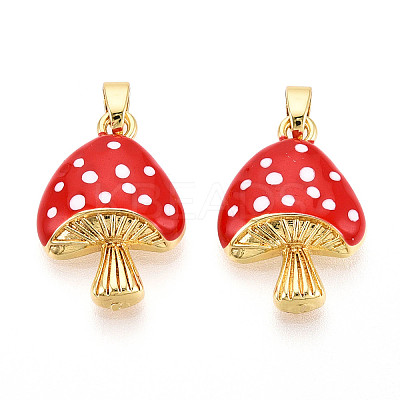 Brass Enamel Pendants KK-N257-55G-1