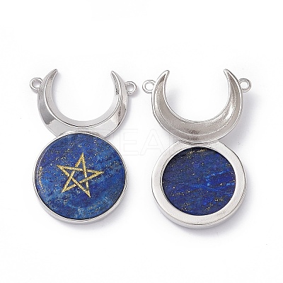 Natural Lapis Lazuli Dyed Connector Charms G-G983-02P-05-1