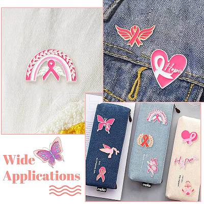 12Pcs 12 Styles Awareness Ribbon Enamel Pins JEWB-CJ0001-51-1