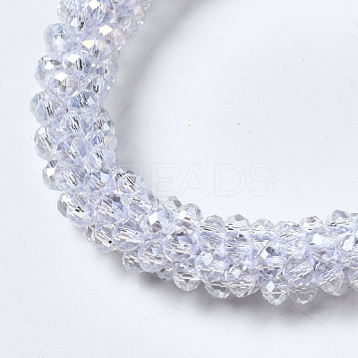 Faceted Transparent Glass Beads Stretch Bracelets BJEW-S144-002C-06-1