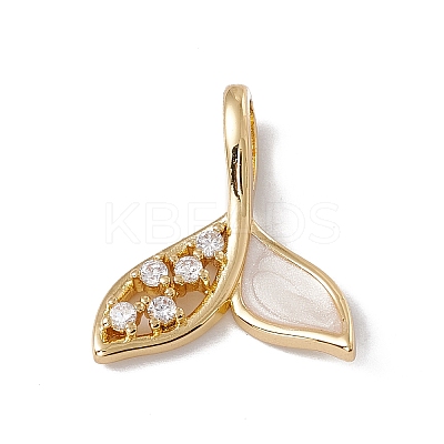 Brass Micro Pave Clear Cubic Zirconia Epoxy Resin Pendants KK-G439-14G-1