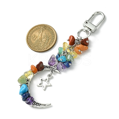 Synthetic & Natural Mixed Gemstone Pendant Decorations HJEW-JM01853-02-1