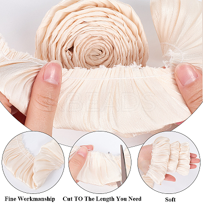 5M Double Layer Polyester Pleated Lace Ribbon OCOR-CY0001-41E-1