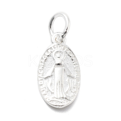925 Sterling Silver Oval Miraculous Medal Virgin Charms STER-S009-05S-1
