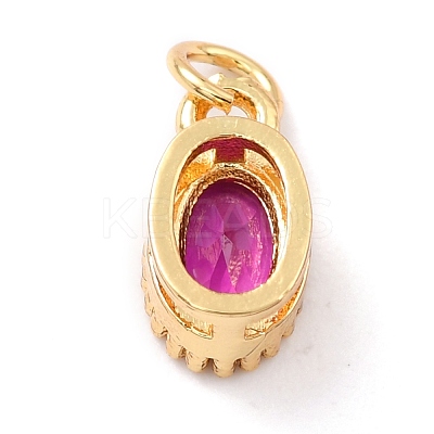 Real 18K Gold Plated Brass Inlaid Cubic Zirconia Charms ZIRC-L100-079G-03-1