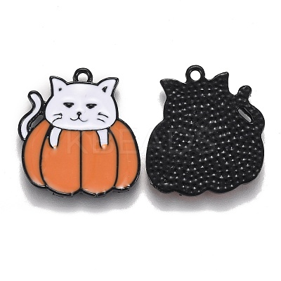 Autumn Theme Alloy Enamel Pendants ENAM-J649-06B-02-1