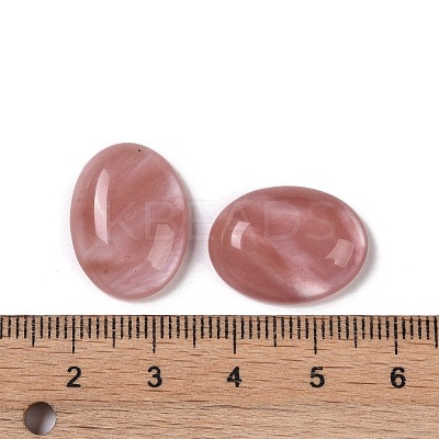 Cherry Quartz Glass Cabochons G-B080-01A-29-1