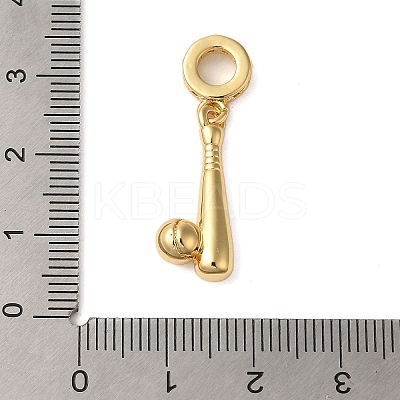 Rack Plating Brass Micro Pave Clear Cubic Zirconia European Dangle Charms LS-KK-P279-16G-1