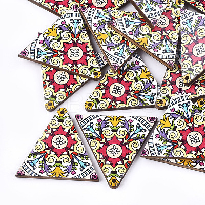 Printed Basswood Pendants WOOD-S045-013B-1