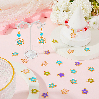 40Pcs Alloy Enamel Pendants ENAM-SC0005-51-1
