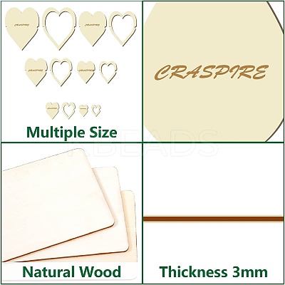 12Pcs 12 Style Wood Hoop Rings Macrame for DIY Craft Making DIY-WH0545-004-1
